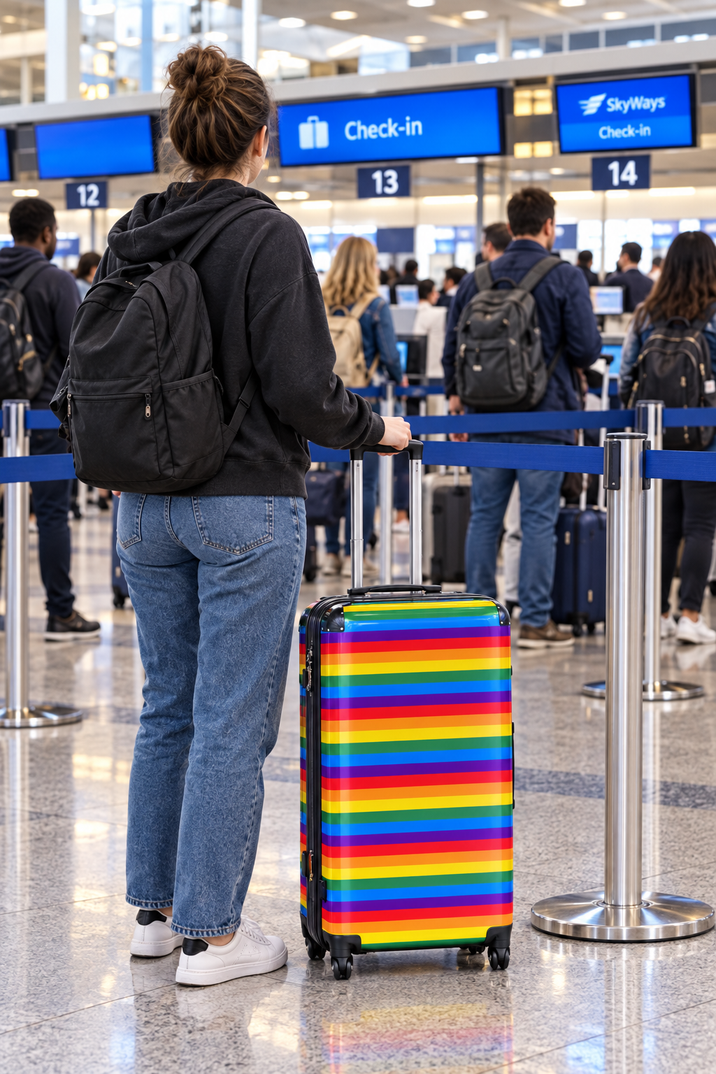 Rainbow suitcase--large