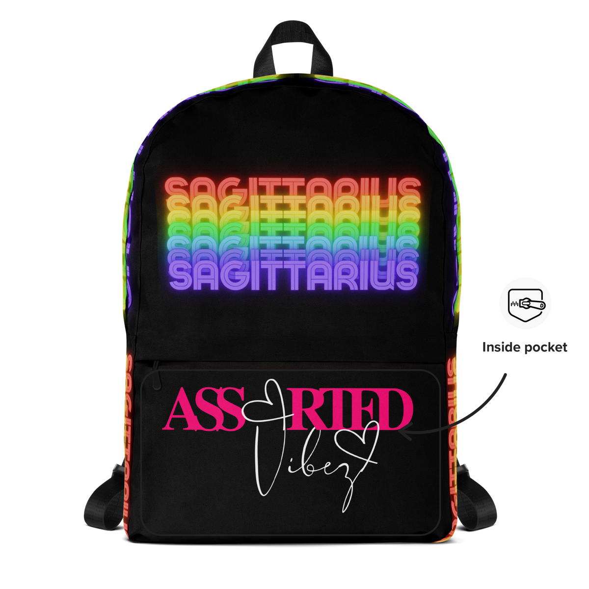 SagittariusRainbowBlackBackpack_AnotherInsidePocketView