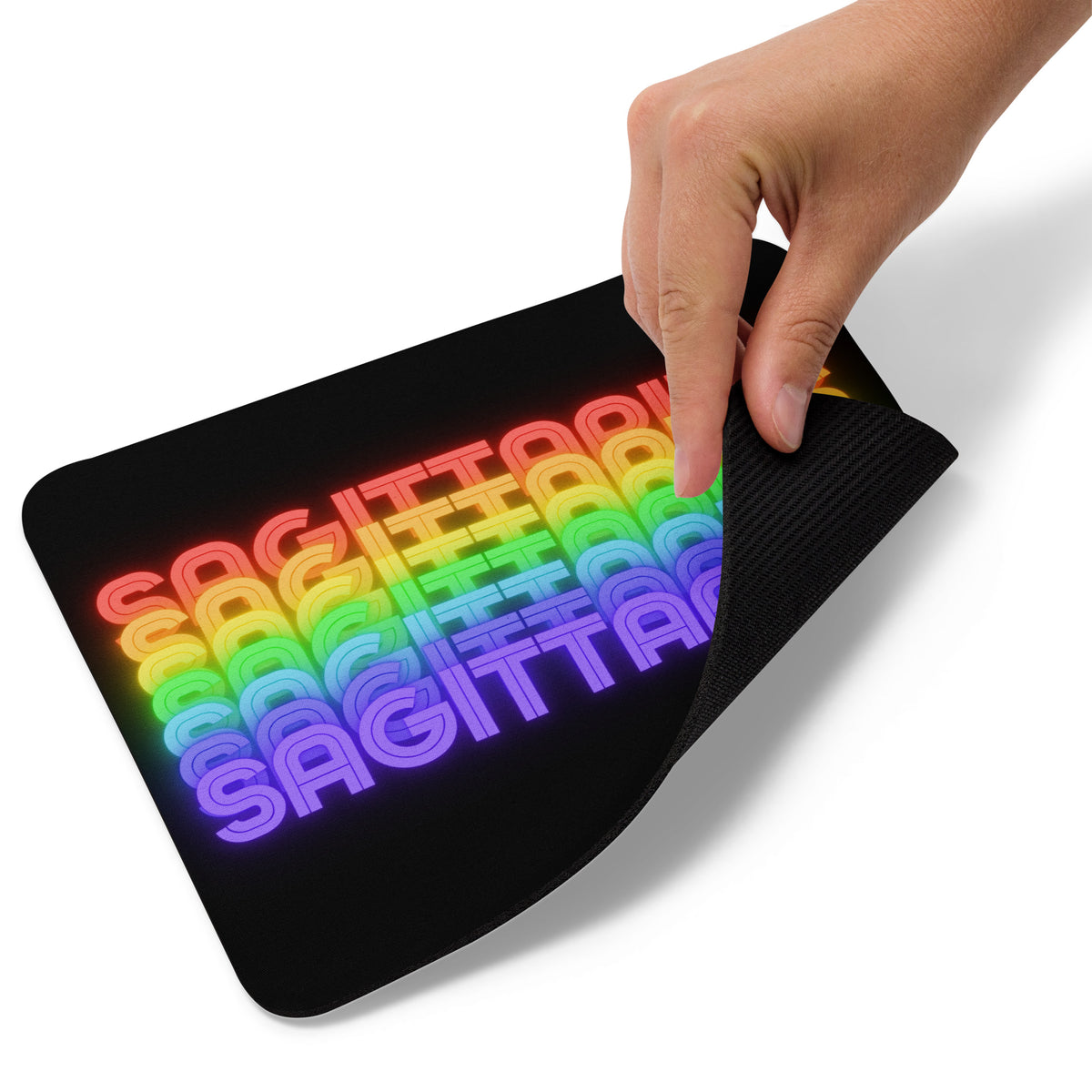 Sagittarius Rainbow - Black Mouse Pad 