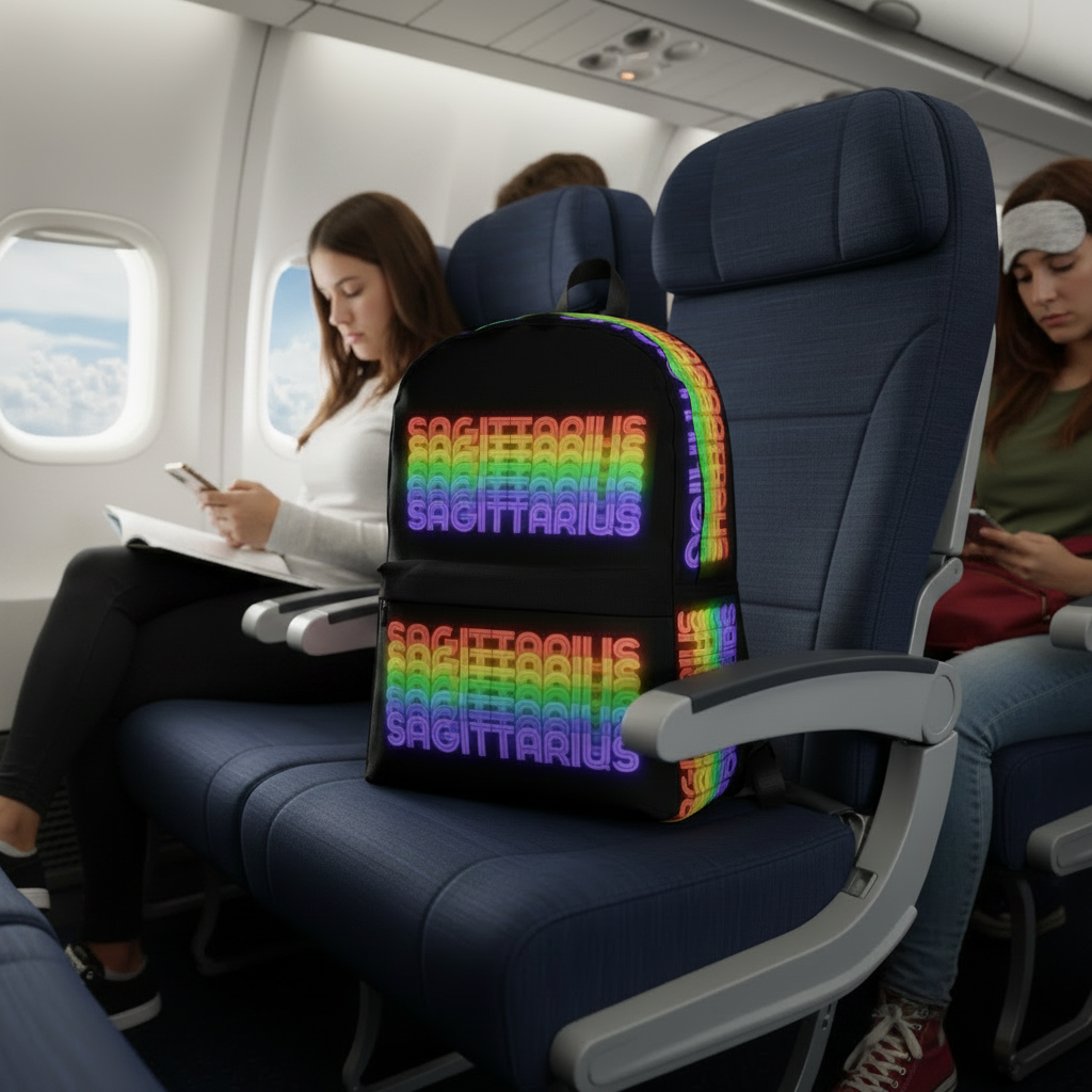 Sagittarius_Rainbow_Black_Backpack