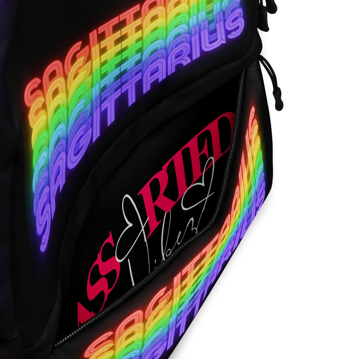 Sagittarius_Rainbow_Black_Backpack_Inside_Pocket_View