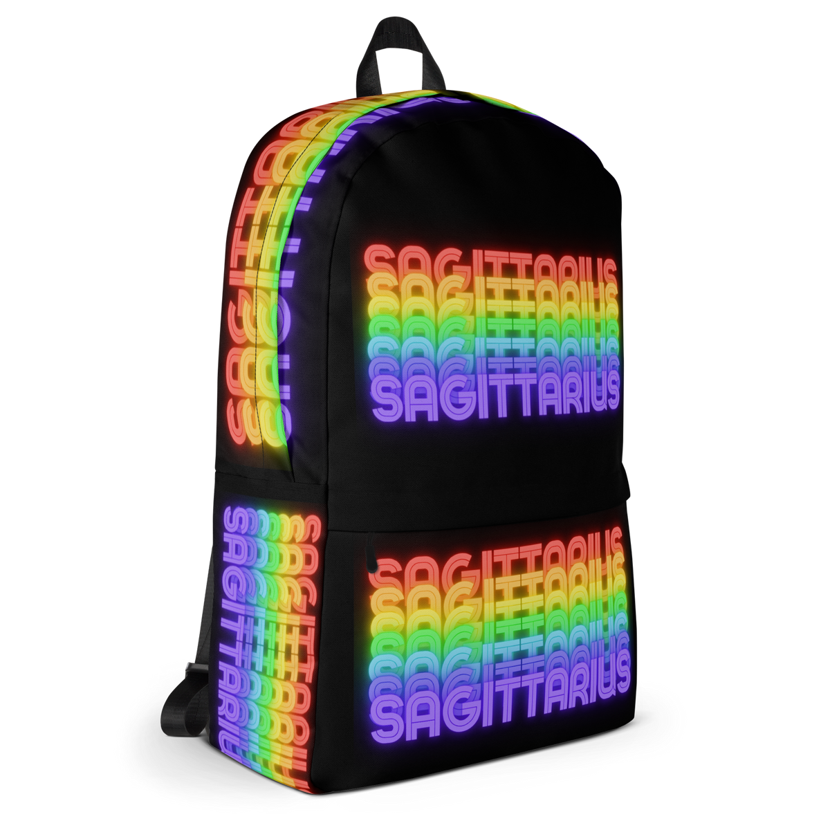 Sagittarius_Rainbow_Black_Backpack_Side_View
