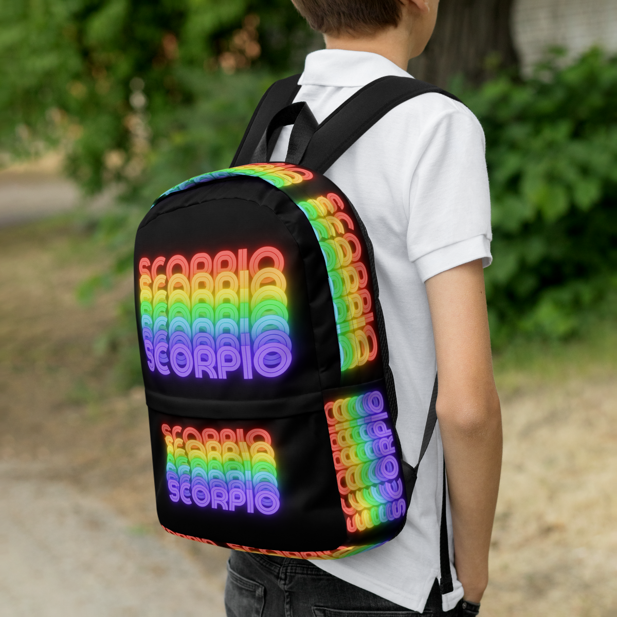 ScorpioRainbow-BlackBackpack_AdditionalYouthMaleWearingView