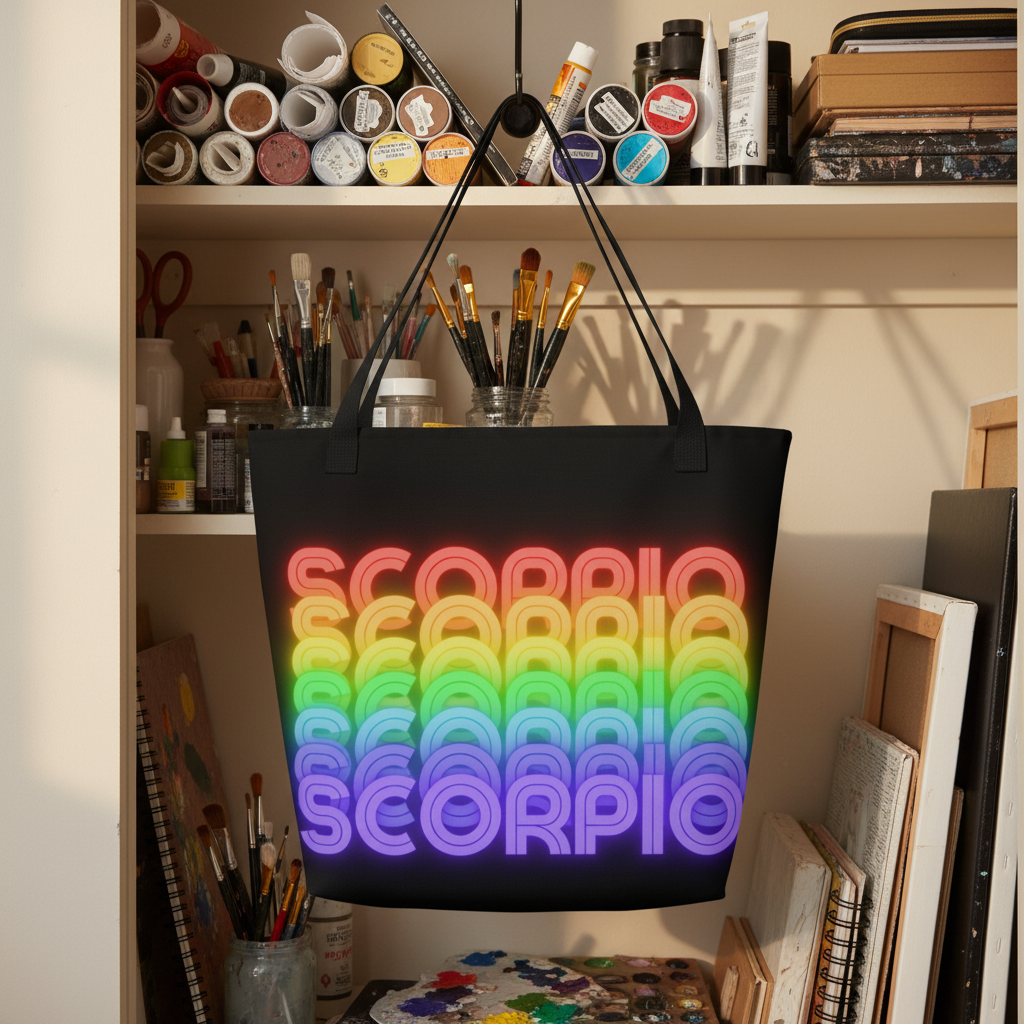 ScorpioRainbow-LargeBlackToteBagwithPocket_BackView
