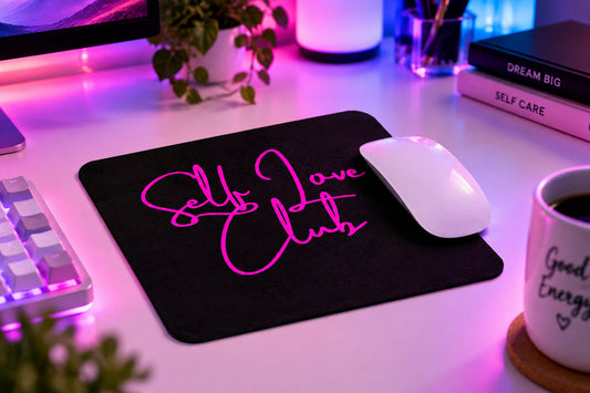 Self Love Club Pink - Black Mouse Pad (Mouse Not Included)