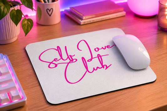 Self Love Club Pink - White Mouse Pad (Mouse Not Included)