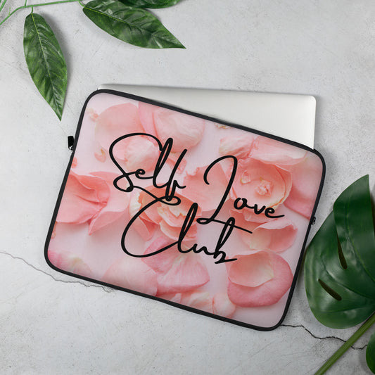 Self Love Club Soft Pink Rose Petals Laptop Sleeve - 15"