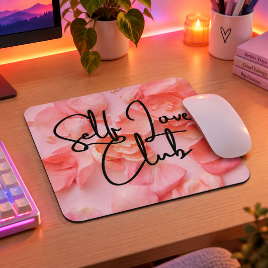 Self Love Club Soft Pink Rose Petals Mouse Pad (Mouse Not Included)