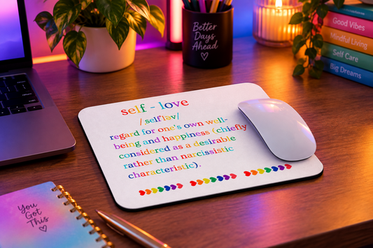 Self Love Definition Rainbow -  White Mouse Pad (The Mouse Not Included)