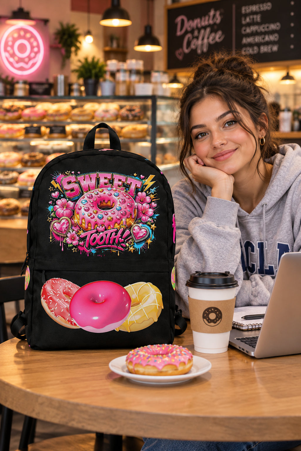 Sweet Tooth Black Backpack (Front View)