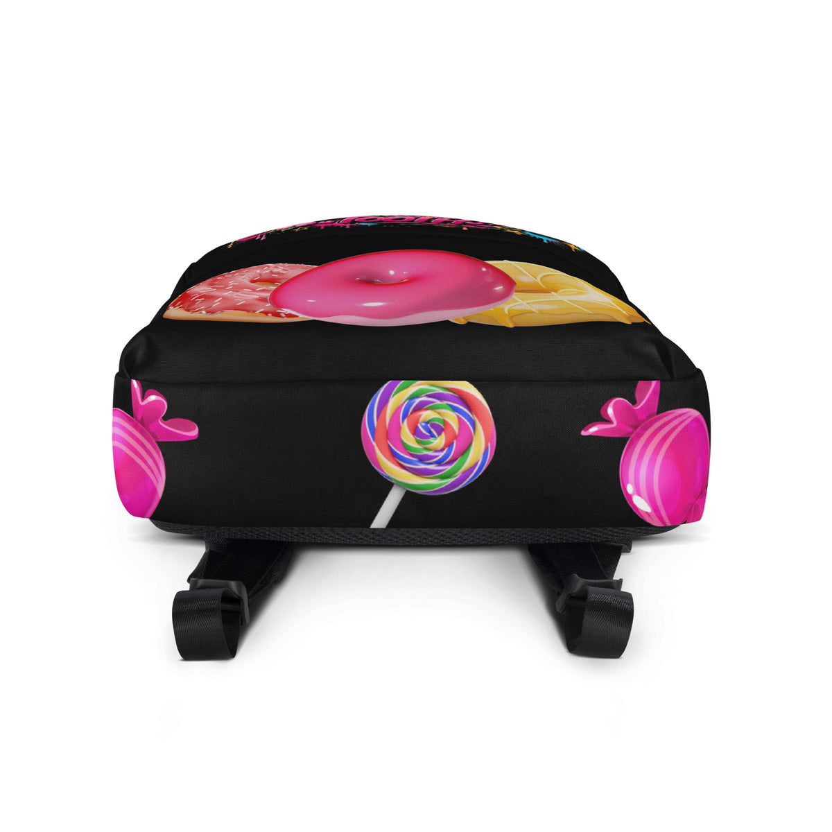 Sweet Tooth Black Backpack (Full Bottom View)