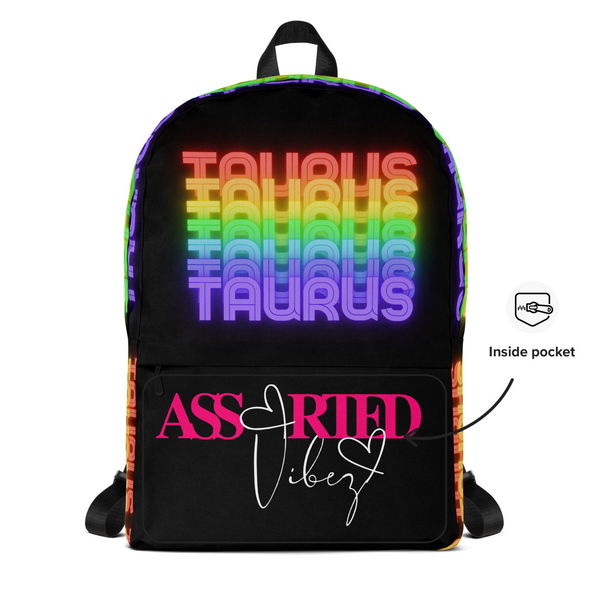 Taurus Rainbow-Black Backpack_Another Inside Pocket View