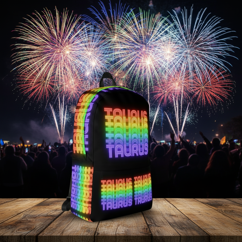 Taurus_Rainbow_-_Black_Backpack_Side_View