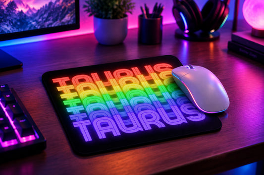 Taurus Rainbow - Black Mouse Pad (Mouse Not Included)