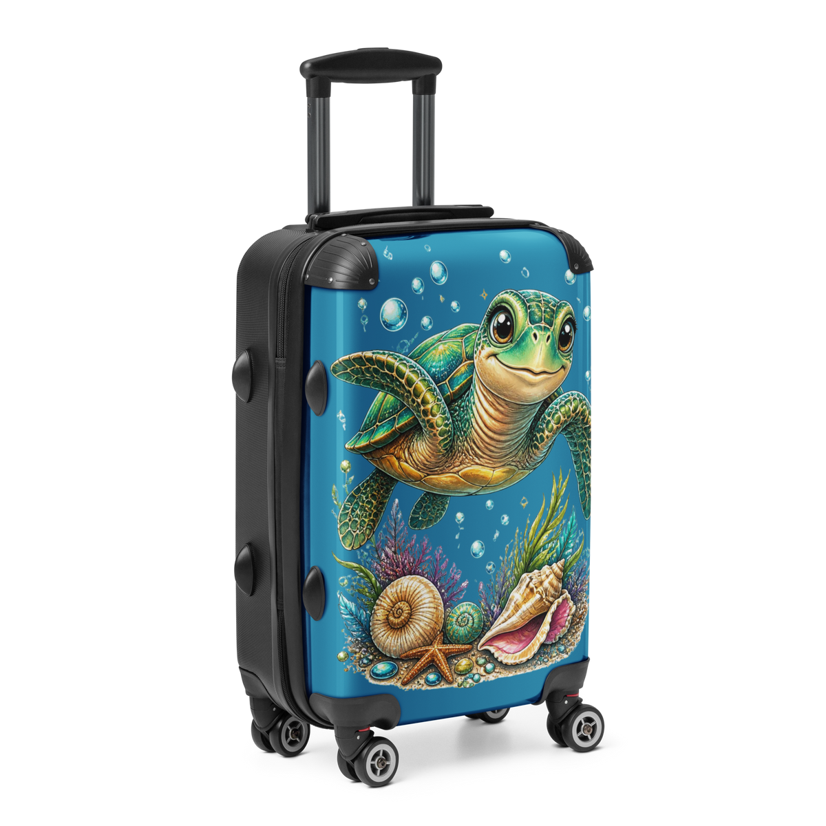 Turtle Lover - Pelorous Blue suitcase-small-right-front-