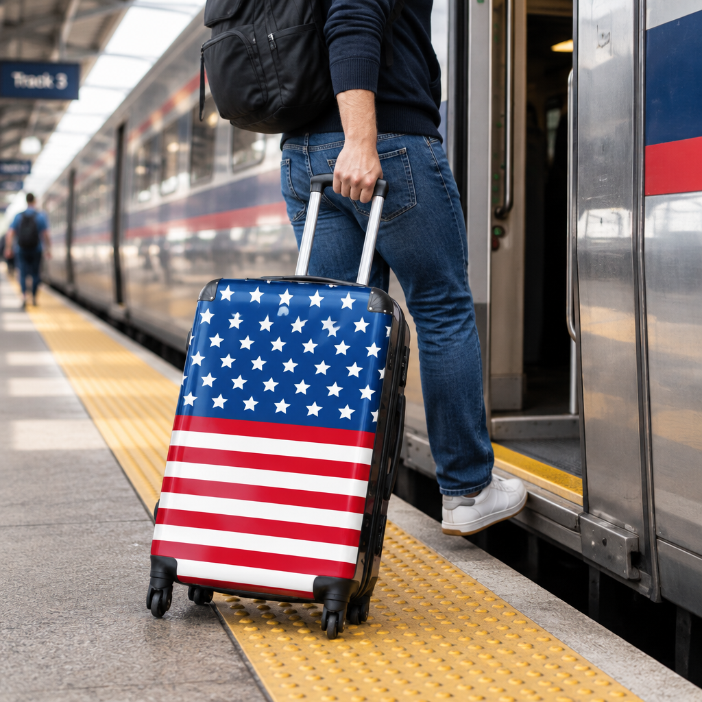 USA Flag suitcase--medium-front