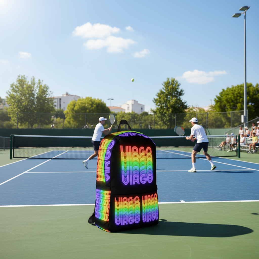 Virgo Rainbow - Black Backpack (Side View)