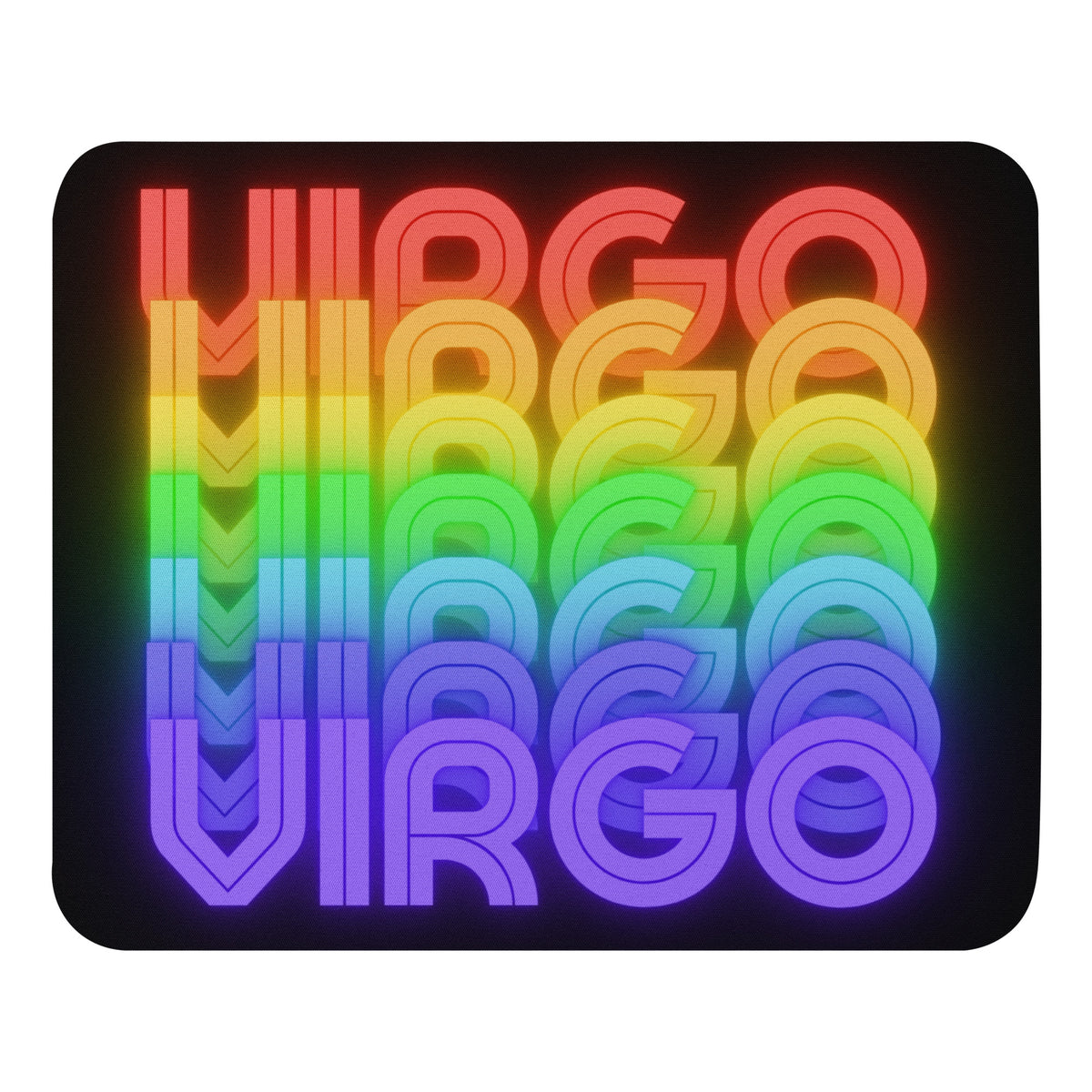 Virgo Rainbow - Black Mouse Pad