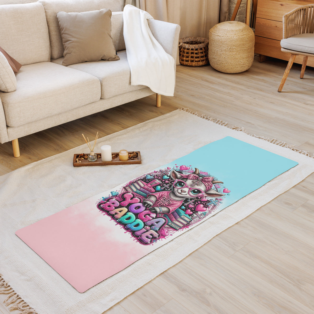 Yoga Baddie Pink & Blue Gradient Yoga Mat
