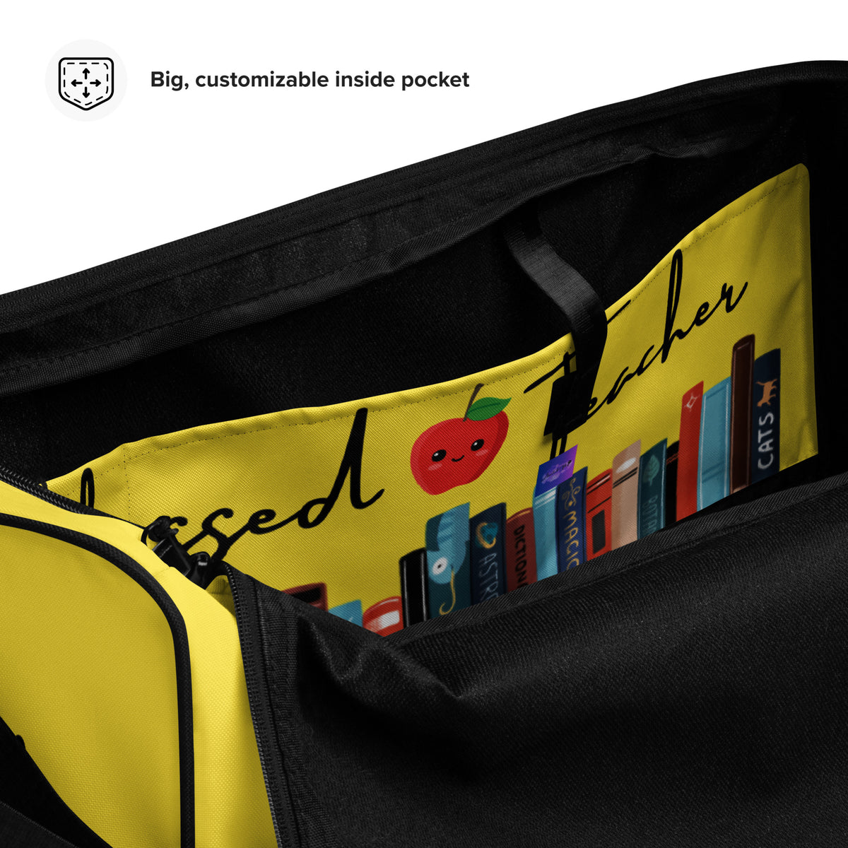Blessed Teacher Paris Daisy Yellow Duffle Bag