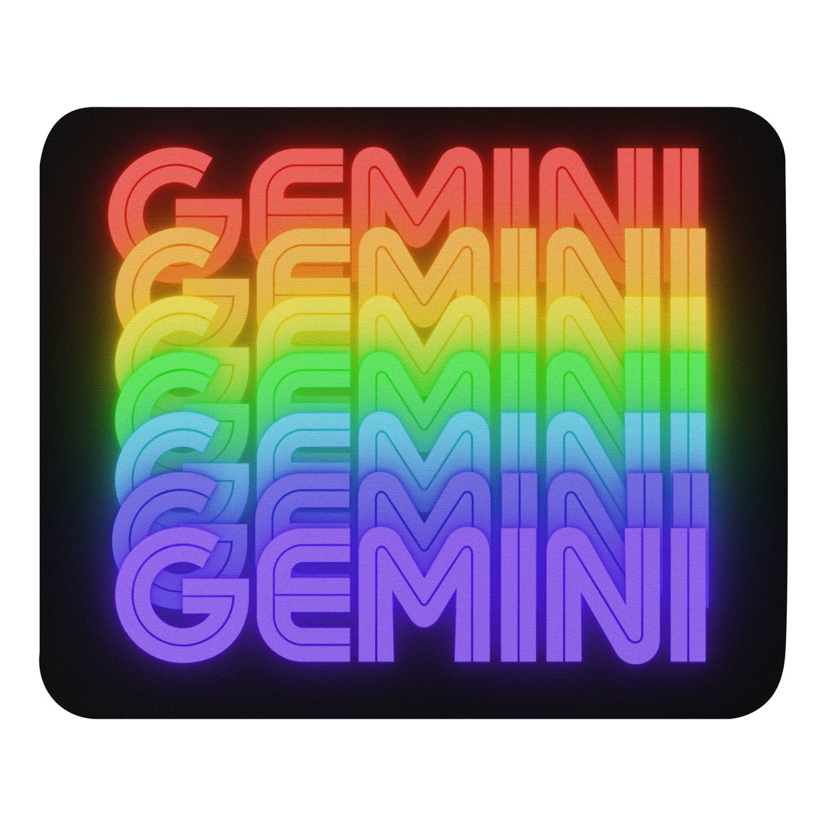 Gemini Rainbow - Black Mouse Pad