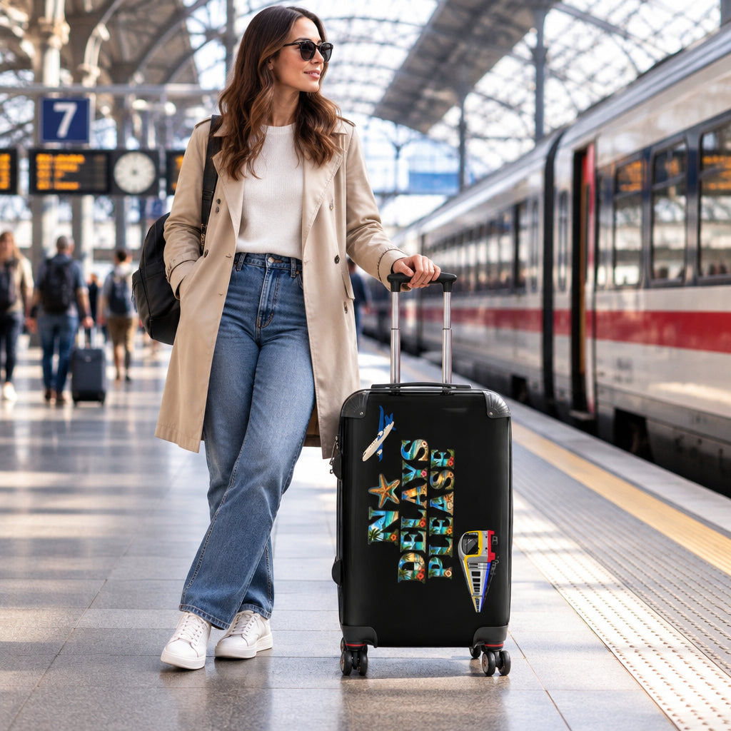 No Delays Please Suitcase Black Small